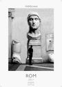 H.W. Schawe, ROM 2027. Eine Statue, Römischer Kopf, Mann steht betrachtend davor.