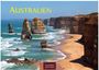 "AUTRALIEN" oben in Gelb, "2027" zentral, "CASARES EDITION" unten. Küste mit Sandstrand und Felsen im Meer.