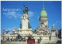 „Argentinien 2027“ und „CASARES EDITION“. Monument mit Figuren, im Hintergrund ein Gebäude mit grüner Kuppel.