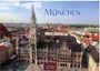 "München", "2027", "CASARES EDITION". Sicht auf Rathausplatz mit gotischem Gebäude, umgeben von roten Dächern.