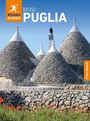 Text: "MINI PUGLIA, Rough Guides, Free eBook." Steinbauten mit kegelförmigen Dächern, im Vordergrund eine Mauer und Mohnblumen.