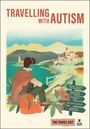 „TRAVELLING WITH AUTISM“ und „THE TRAVEL EDIT“. Illustration: Person mit Kopfhörern sieht auf malerische Landschaft.