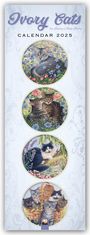 Lesley Anne: Ivory Cats - Gemalte Katzen - Slimline-Kalender 2025, KAL
