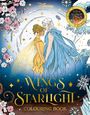 "Wings of Starlight Colouring Book" steht unten, oben ist das Disney-Logo. Zwei Figuren in gelben und blauen Kleidern halten sich an den Händen.