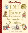 "Old Bear Five-Minute Adventure Stories" mit Spielzeugtieren und einem Jubiläumslogo "Celebrating 40 years Old Bear and Friends".