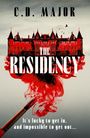 „C.D. Major, The Residency“ steht oben. „It's lucky to get in, and impossible to get out…“ unten. Illustration: Ein rotes Gebäude.