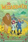 "The Wizard of Oz" Graphic Novel. Illustration von vier Charakteren: Löwe, Blechmann, Mädchen und Vogelscheuche auf gelbem Weg.