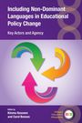 „Including Non-Dominant Languages in Educational Policy Change“ steht oben. Drei bunte, gebogene Pfeile im Zentrum.