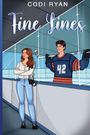"Fine Lines"; "42" auf dem Trikot; Illustration eines Eishockeyspielers und einer Frau mit Kamera.