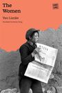 Texte: "The Women", "Yan Lianke", "Translated by Jeremy Tiang", "Hundred Flowers".  
Eine Frau mit Zeitung vor Mauer.