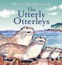 "Mairi Hedderwick", "The Utterly Otterleys". Illustration von vier neugierigen Ottern am Wasser mit Hintergründen von Himmel und Bäumen.
