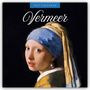 "2027 Calendar", "Vermeer". Mädchen mit Perlenohrring vor dunklem Hintergrund, berühmtes Gemälde.
