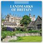 „2027 Calendar“ und „Landmarks of Britain“ in großer Schrift. Eine historische Kirche mit grünem Garten im Vordergrund.