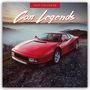 Text: "2027 Calendar" oben, "Car Legends" darunter. Ein rotes Auto steht im Vordergrund vor einer nebeligen Landschaft.