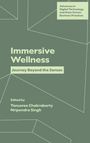 Text: "Advances in Digital Technology and Data-Driven Business Practices", "Immersive Wellness", "Journey Beyond the Senses". Geometrisches Muster.