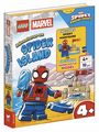 "Adventures on Spider Island", "Includes Spidey Minifigure", "Exclusive Sandcastle Model", "4+", "19 pcs". LEGO und Marvel Logos.