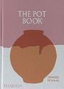 Der Text oben ist "The Pot Book". Eine Illustration zeigt einen stilisierten Keramiktopf. Autor: Edmund de Waal.