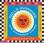 "HELLO SUNSHINE! with Alexander Girard" in bunten Buchstaben umgibt eine stilisierte Sonne auf einem schwarz-weiß karierten Hintergrund.