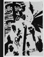 Texte: „Brillo“ und „soap pads“; schwarz-weiße Collage mit mehreren silhouettenhaften Gesichtern und Formen.