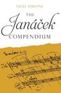 "NIGEL SIMEONE, THE JANÁČEK COMPENDIUM" in schwarzer und goldener Schrift; darunter handgeschriebene Noten auf gelbem Hintergrund.