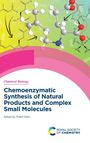 „Chemoenzymatic Synthesis of Natural Products and Complex Small Molecules“, Frank Hahn. Molekül und Diagramme auf buntem Hintergrund.