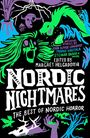 „Nordic Nightmares: The Best of Nordic Horror“ mit grünen Kreaturen und violetten, stilisierten Naturmotiven.