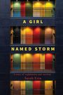 „A Girl Named Storm“ in Gelb auf grauen Wänden mit bunten Türen. Darunter: „A story of exploitation and survival“ von Sarah Erin.