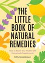"The Little Book of Natural Remedies" steht groß. Farbenfrohe, illustrative Pflanzen und Honigstab zieren den Hintergrund.