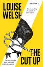 Texte: "LOUISE WELSH", "THE CUT UP", "A RILKE NOVEL", Meinungen von Ann Cleeves und Chris Brookmyre. Illustration von Schere und Vogel.