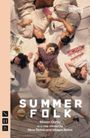 Texte: "SUMMER FOLK", "Maxim Gorky", "National Theatre". Oben und unten Menschen entspannt auf einem Picknick liegend.