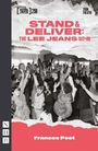 „STAND & DELIVER: THE LEE JEANS SIT-IN“; Menschenmenge in schwarz-weiß, erhobene Hände, lebhafte Szene.