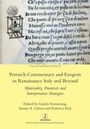 Text: "Petrarch Commentary and Exegesis in Renaissance Italy and Beyond." Historische Handschrift mit Miniatur-Webstuhl.