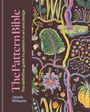 "The Pattern Bible" in großen Buchstaben; blumige, bunte Muster mit Blättern, Blumen, Schmetterlingen auf dunklem Hintergrund.