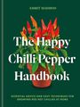 "The Happy Chilli Pepper Handbook", roter Chilientopf vor grünem Hintergrund, Tipps zum Anbau daheim.