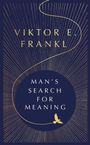 VIKTOR E. FRANKL, MAN'S SEARCH FOR MEANING. Goldene Strahlen auf dunkelblauem Hintergrund, stilisierter Vogel.
