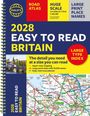 „2028 Easy to Read Britain“ in großen Buchstaben. Spiralbindung, bunte Karten und klare Beschriftungen.