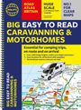 Titel: "BIG EASY TO READ CARAVANNING & MOTORHOMES". Unverzichtbar für Campingreisen. Ein Wohnmobil auf einer bunten Karte.