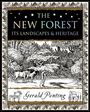 "The New Forest: Its Landscapes & Heritage" von Gerald Ponting. Illustration von Wald und Pferden, dekorativer Rand.