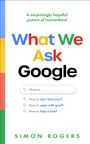 Titel: "What We Ask Google". Fragen: "How to say I love you?", "How to cope with grief?", "How to help a bee?". Autor: Simon Rogers.