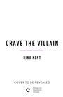 "CRAVE THE VILLAIN" steht groß in der Mitte, darunter "RINA KENT". Unten: "COVER TO BE REVEALED". Rechts ist ein Logo.