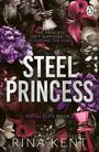 "The princess isn't supposed to dethrone the king" steht auf Blumen, Schachfigur, "Steel Princess, Royal Elite Book 2, Rina Kent".