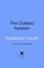 "The Odessa Assassin" und "Frederick Forsythe" auf blauem Hintergrund. Unten ein kleines Huhn-Logo mit "bantam".