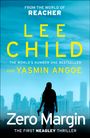 Text: "LEE CHILD", "YASMIN ANGOE", "Zero Margin". Silhouette einer Person vor einer Skyline.