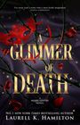 Zitat von Diana Gabaldon. Titel: "A Glimmer of Death". Autor: Laurell K. Hamilton. Rote Rosen und Dornen auf dunklem Hintergrund.
