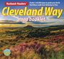 Text: "Cleveland Way map booklet", "Rucksack Readers", "Pocket 1:40,000 maps", "rain proof". Landschaft mit Hügeln und Heidekraut.