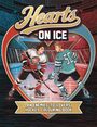 "HEARTS ON ICE", Text: "AN ENEMIES-TO-LOVERS HOCKEY COLOURING BOOK". Zwei Hockeyspieler, rotes und blaues Trikot, in Herzformrahmen.