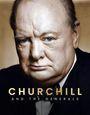 Text: "CHURCHILL AND THE GENERALS". Nahaufnahme eines älteren Mannes in Anzug und Krawatte.