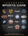 LEGENDARY SPORTS CARS. Logos von Automarken wie Ferrari, Bugatti, BMW und Mercedes-Benz auf schwarzem Hintergrund.