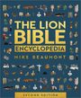 „THE LION BIBLE ENCYCLOPEDIA, MIKE BEAUMONT, SECOND EDITION“ umgeben von vielen kleinen Bildern, wie Vasen und Tieren.