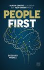 "Human-Centric Leadership in a Tech-Driven World. People First. Siegfried Hoenle." Illustration eines Gehirns.
